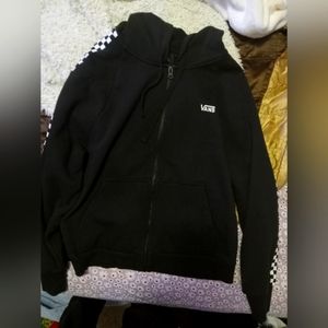Vans size small womens zip-up checkerboard sleeves